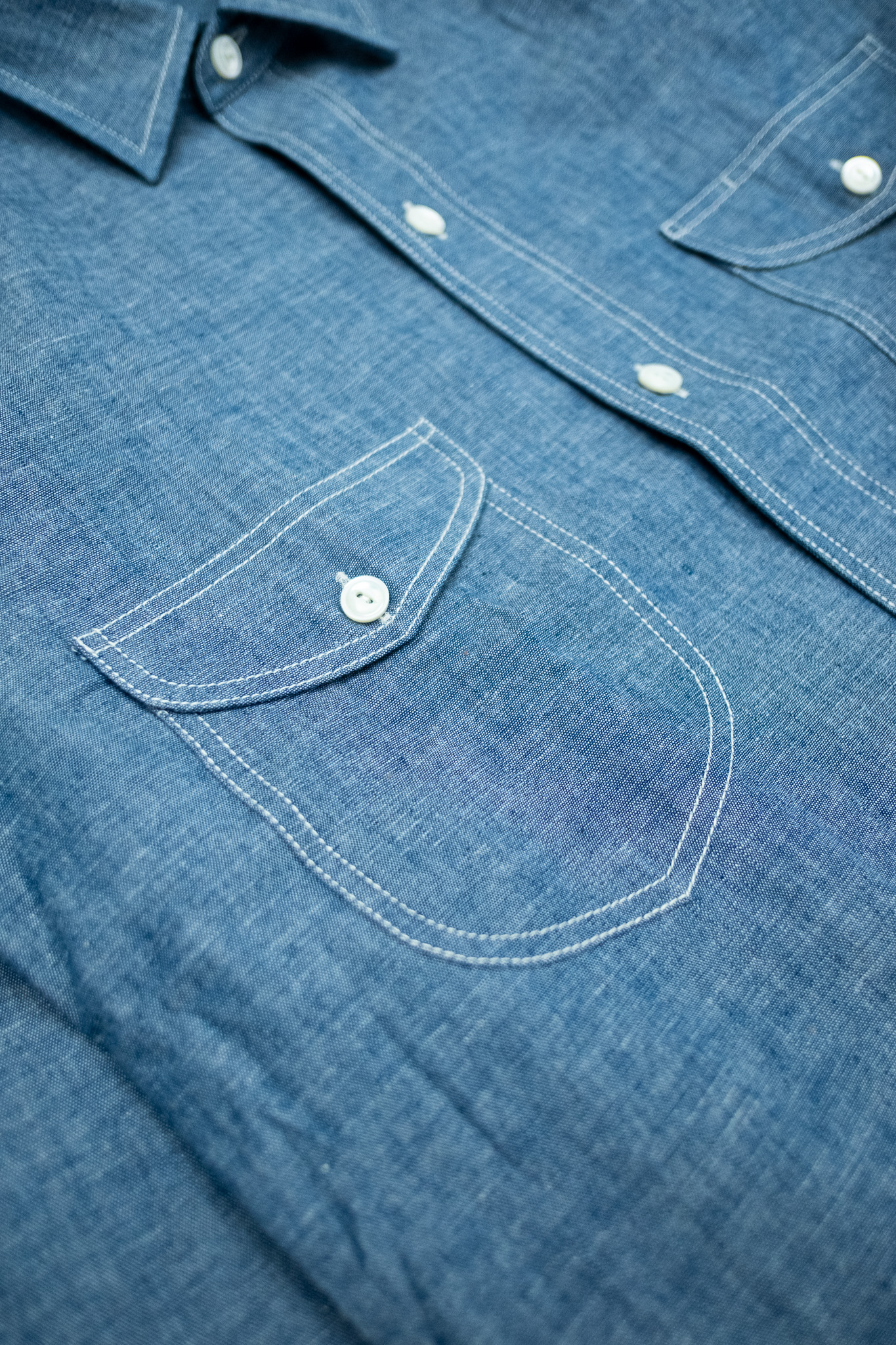 Bryceland's - Teardrop Work Shirt Chambray - Göteborg Manufaktur