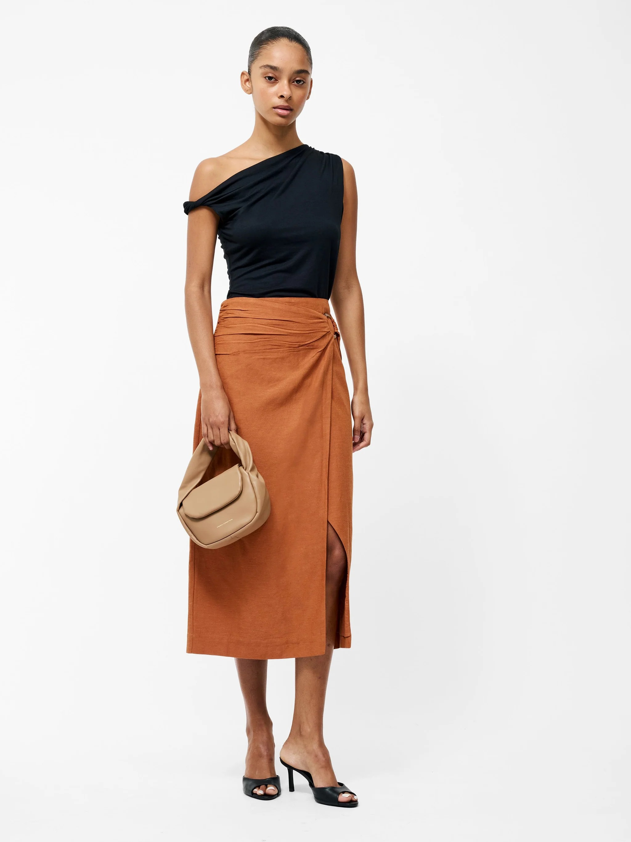 Ariette Lin Blend Slit Midi Skirt - Stl. S - French Connection - 3