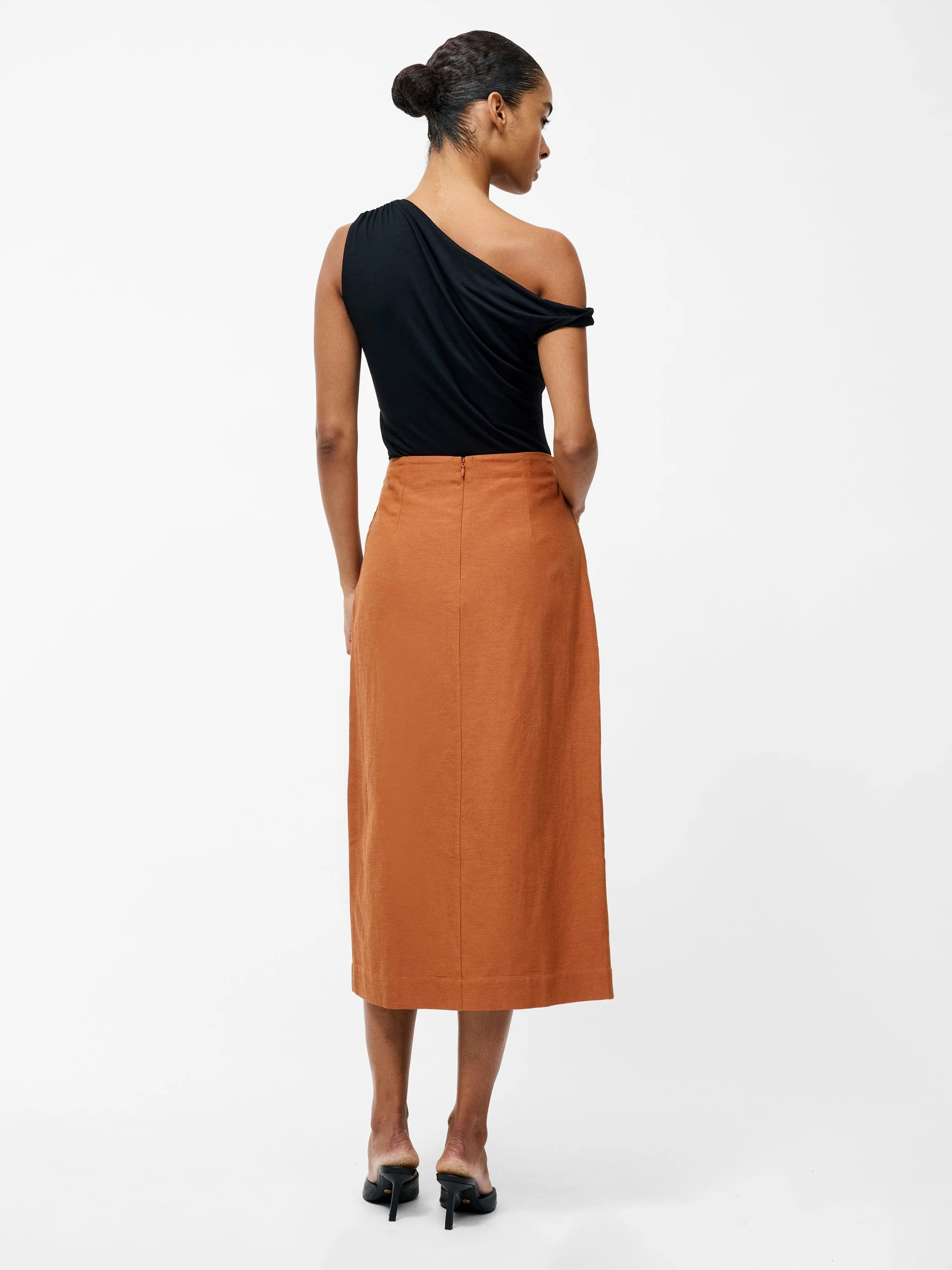 Ariette Lin Blend Slit Midi Skirt - Stl. S - French Connection - 4