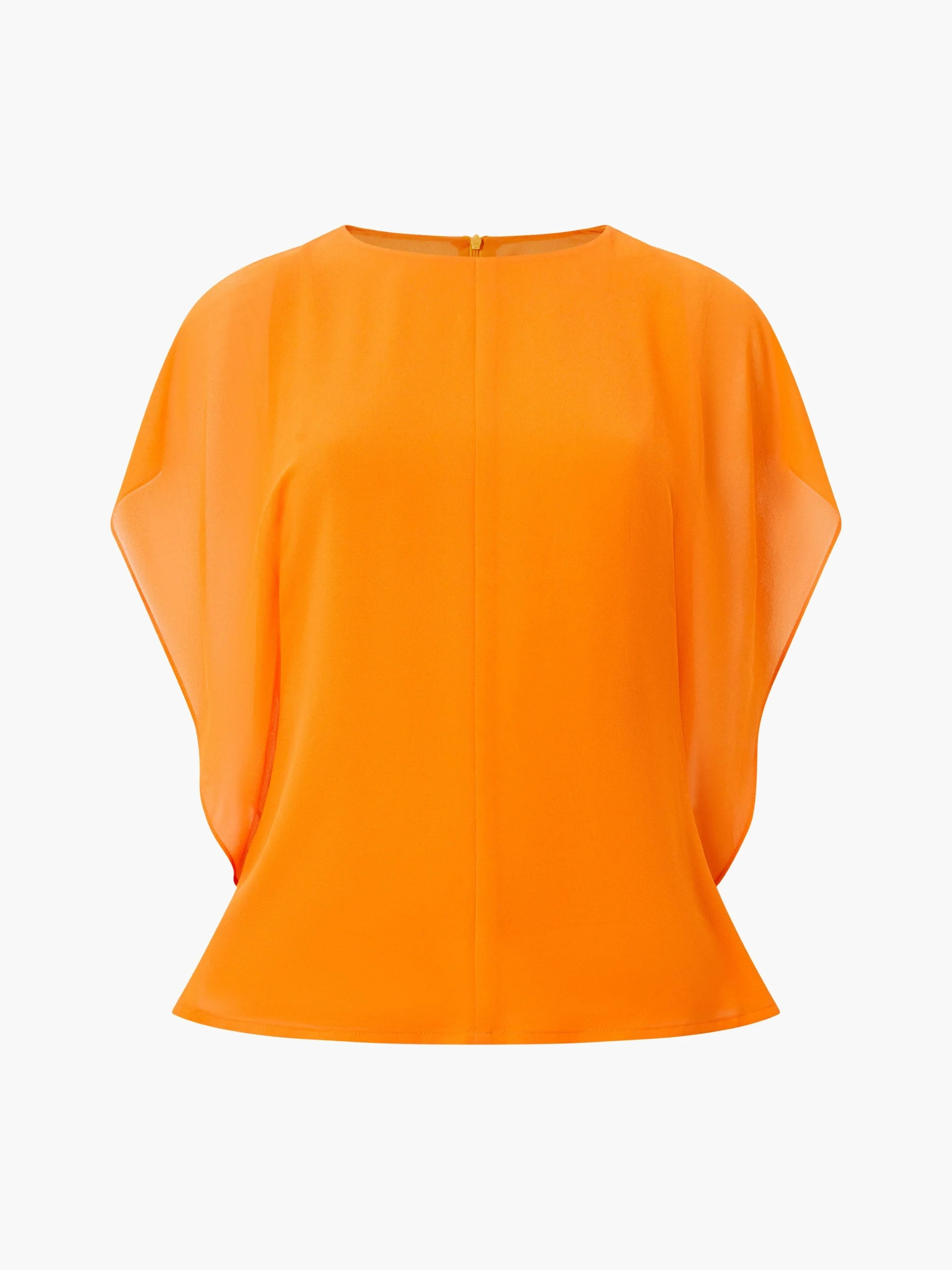 Eden Georgette Flutter Slv Top - Orange - French Connection