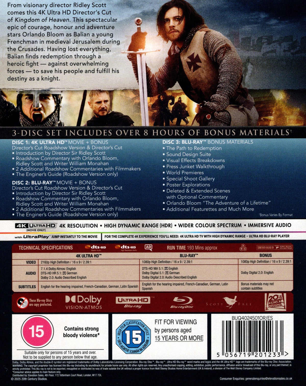Kingdom of Heaven - Director's Cuts (ej svensk text) (4K Ultra HD + Blu-ray) - 2