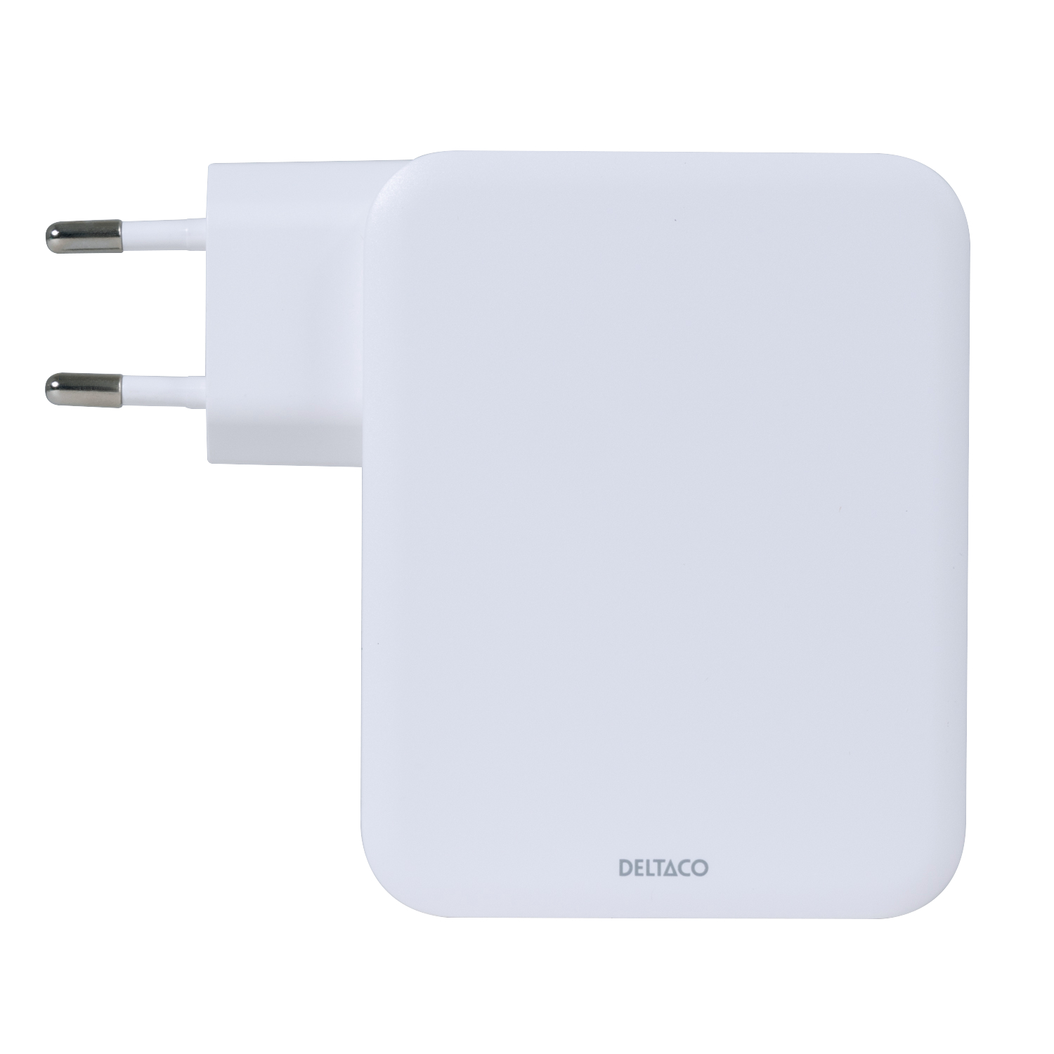 Deltaco USB GaN väggladdare, 1x USB-A, 3x USB-C, totalt 130 W, vit - 2