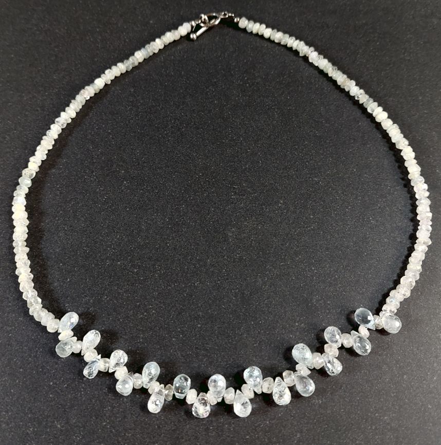 Halsband med Akvamarin - Pärlmix