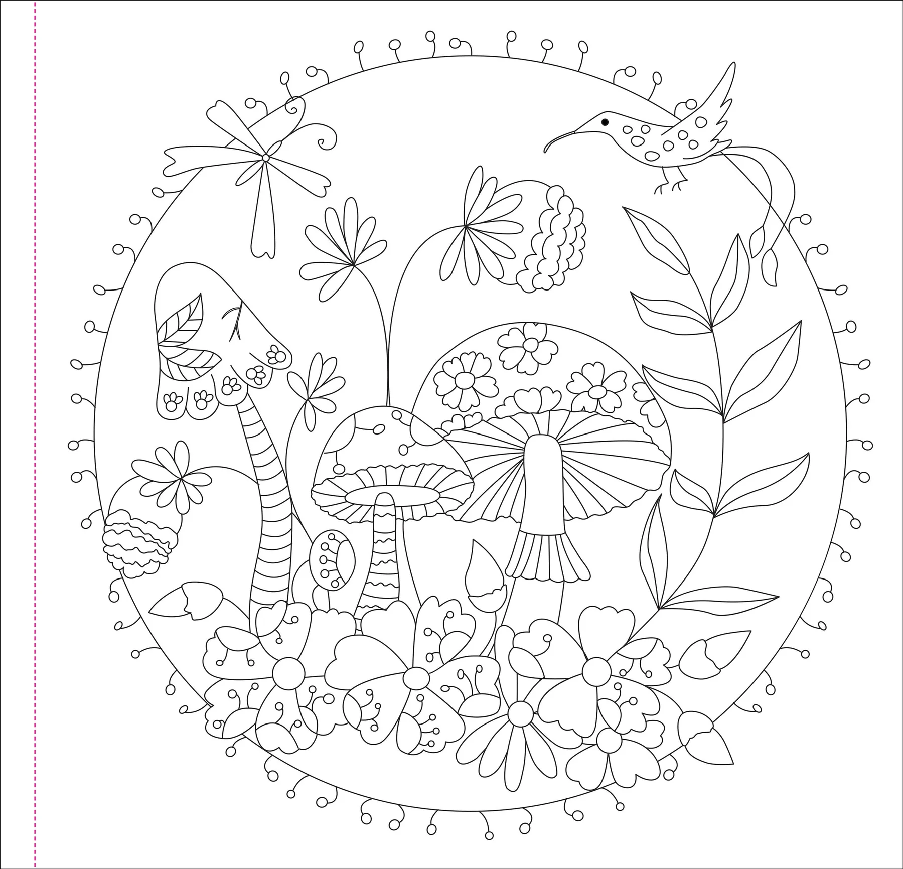Mushrooms Adult Coloring Book - 2