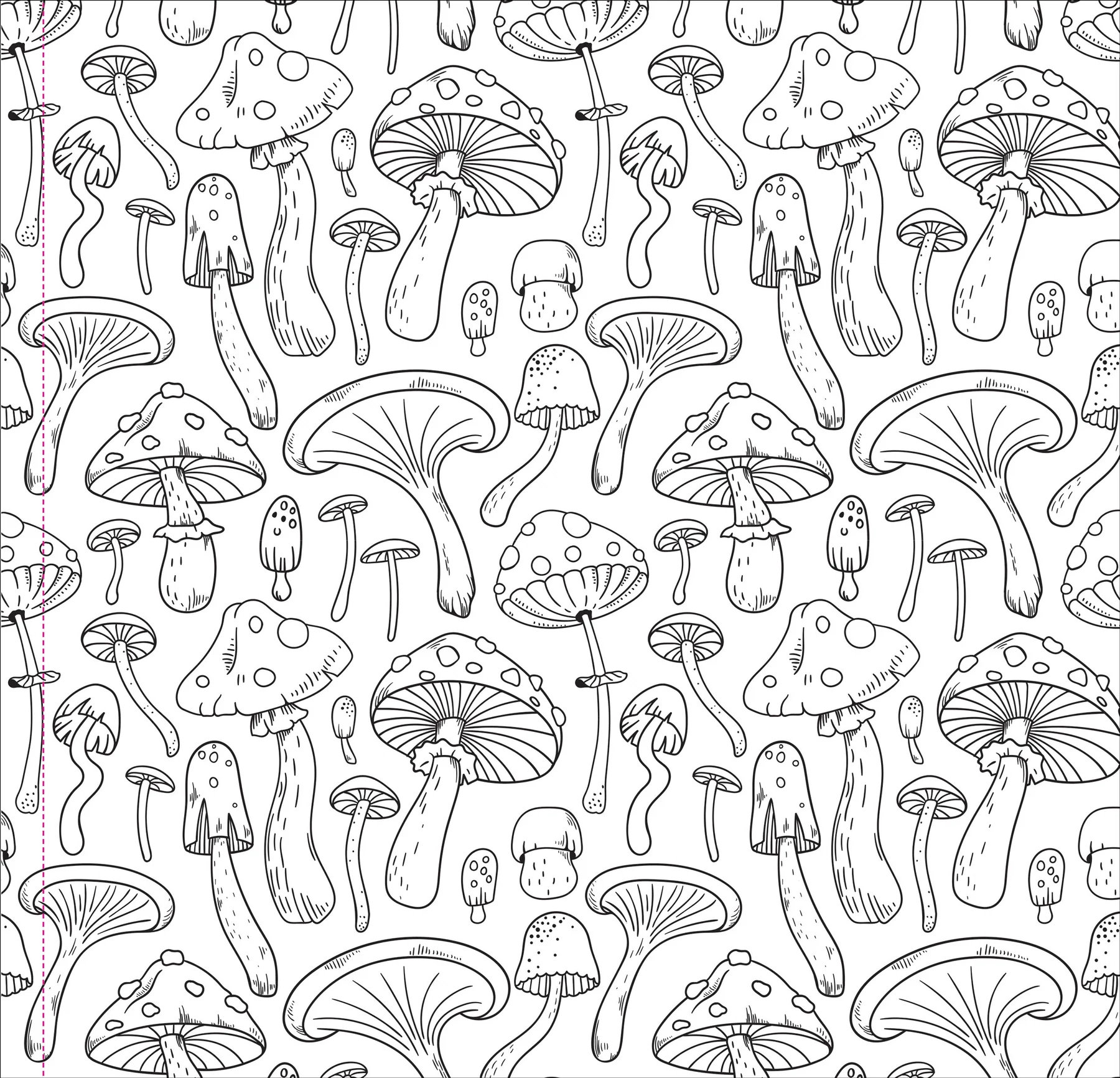 Mushrooms Adult Coloring Book - 5