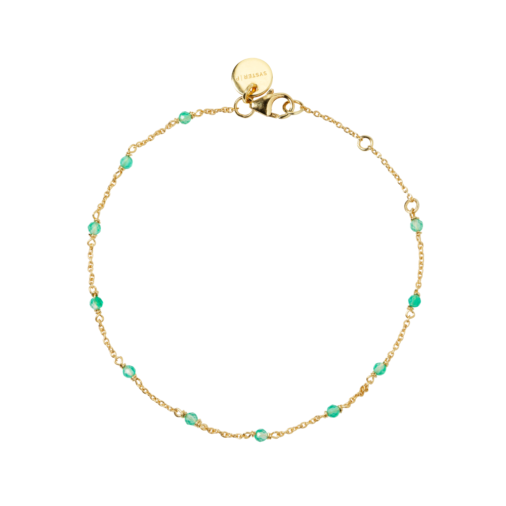 Syster P Santa Monica grön armband guld