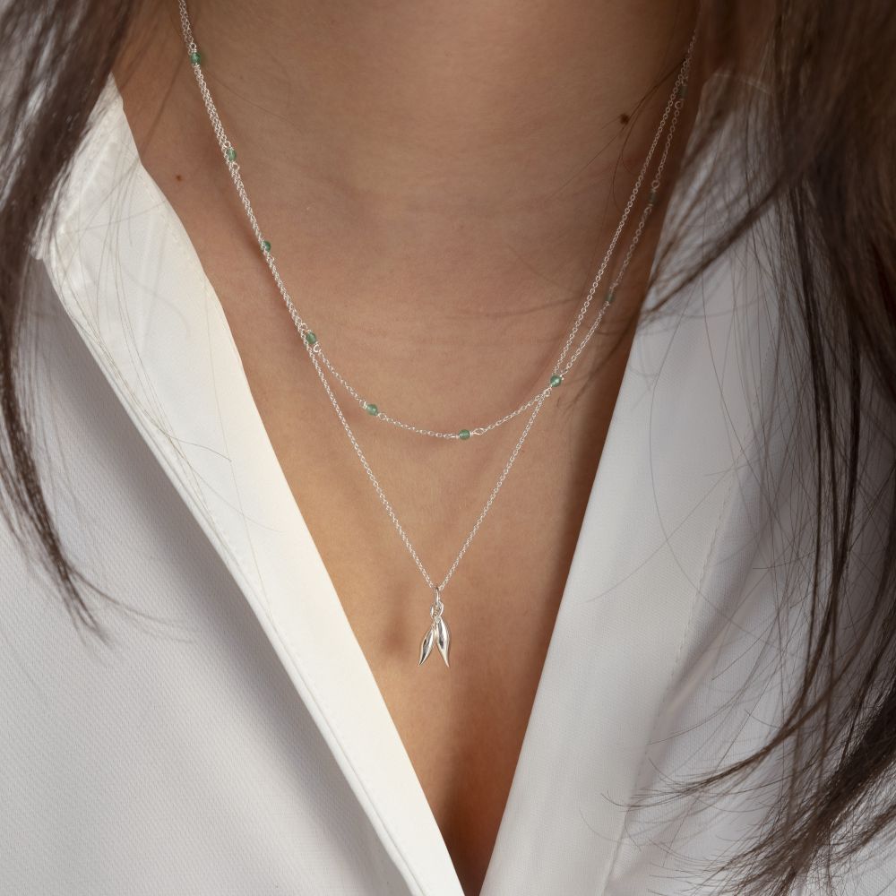 Syster P Santa Monica grön  halsband silver - 2