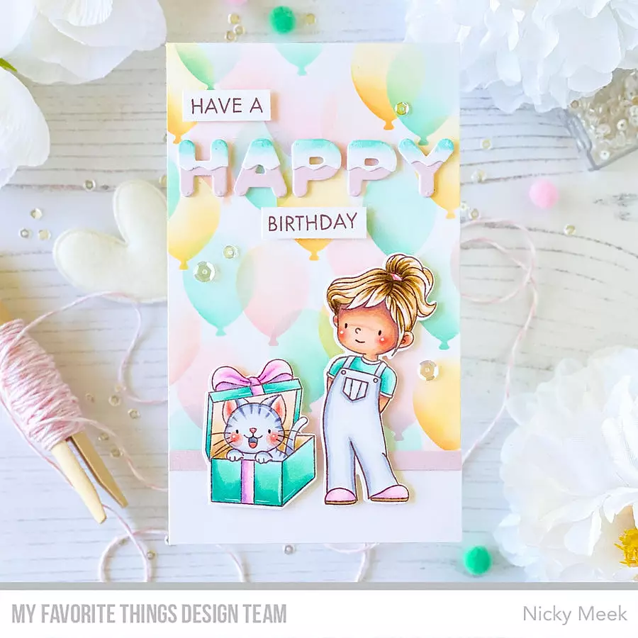 MY FAVORITE THINGS -Purr-fect Birthday  stamp& die set - 4
