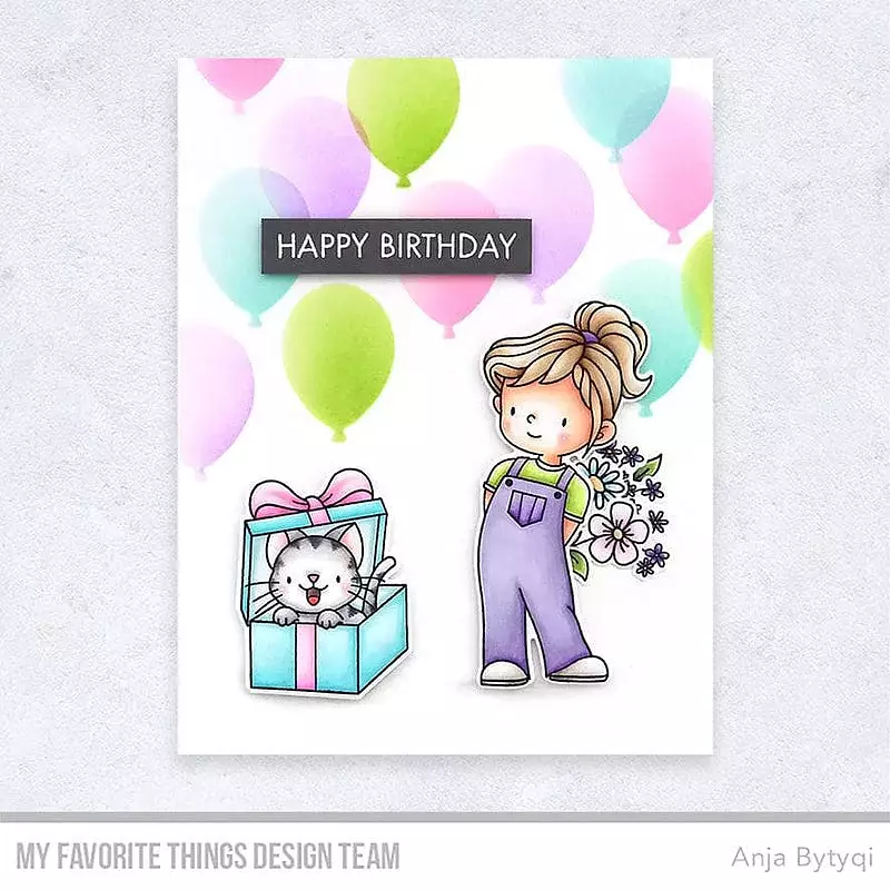 MY FAVORITE THINGS -Purr-fect Birthday  stamp& die set - 6