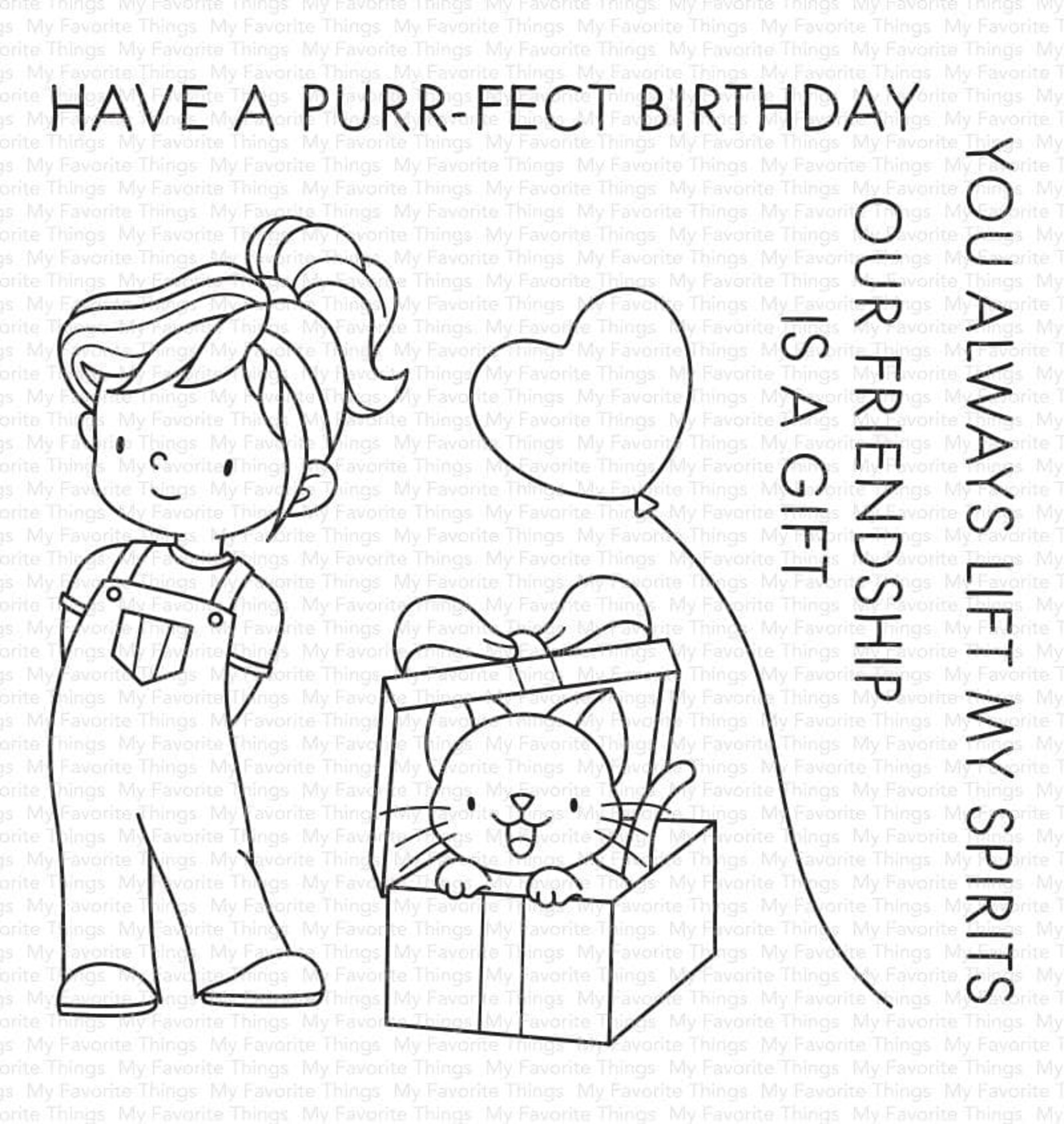 MY FAVORITE THINGS -Purr-fect Birthday  stamp& die set