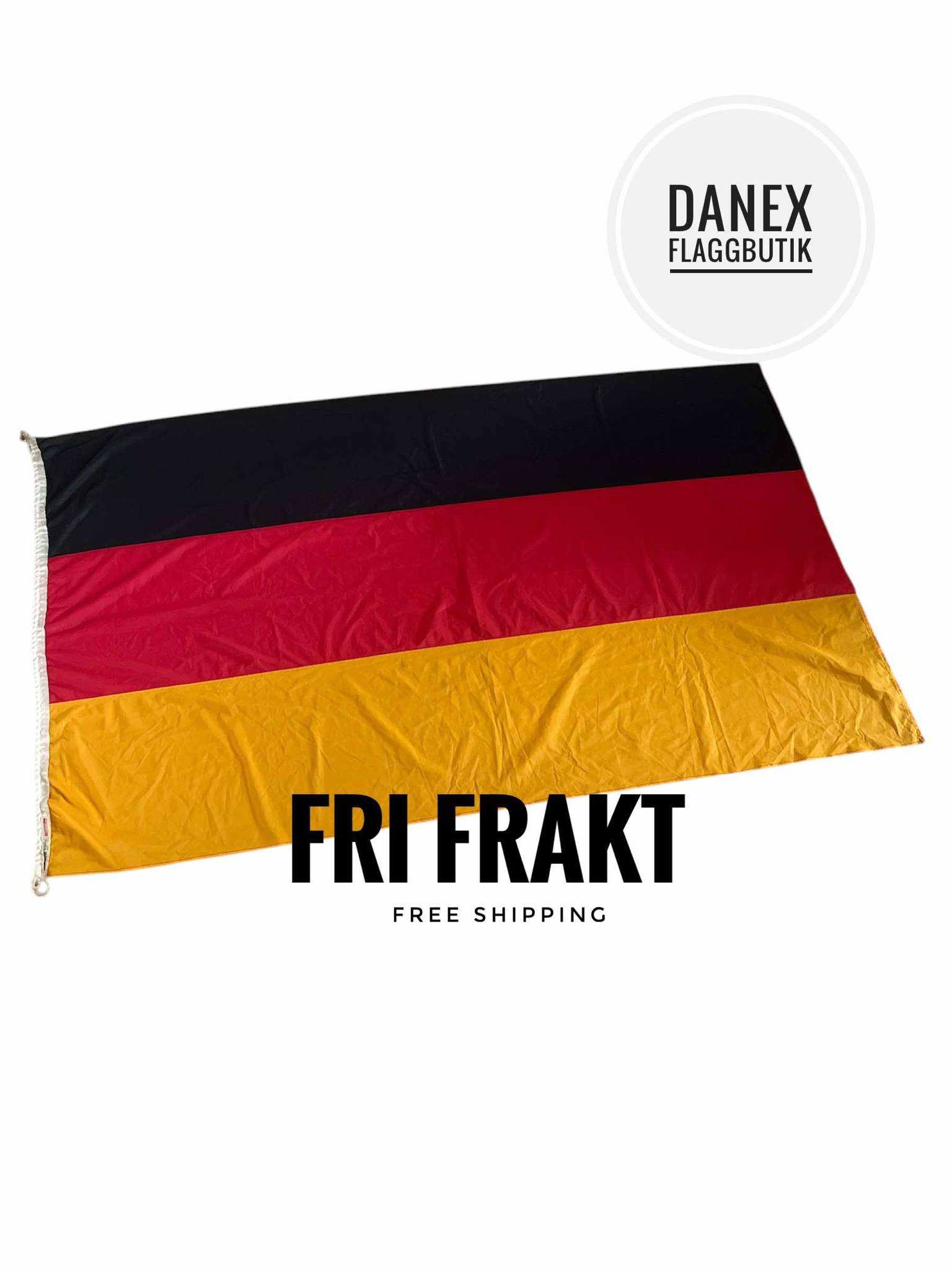 Tyskland flagga 200 cm - FYND