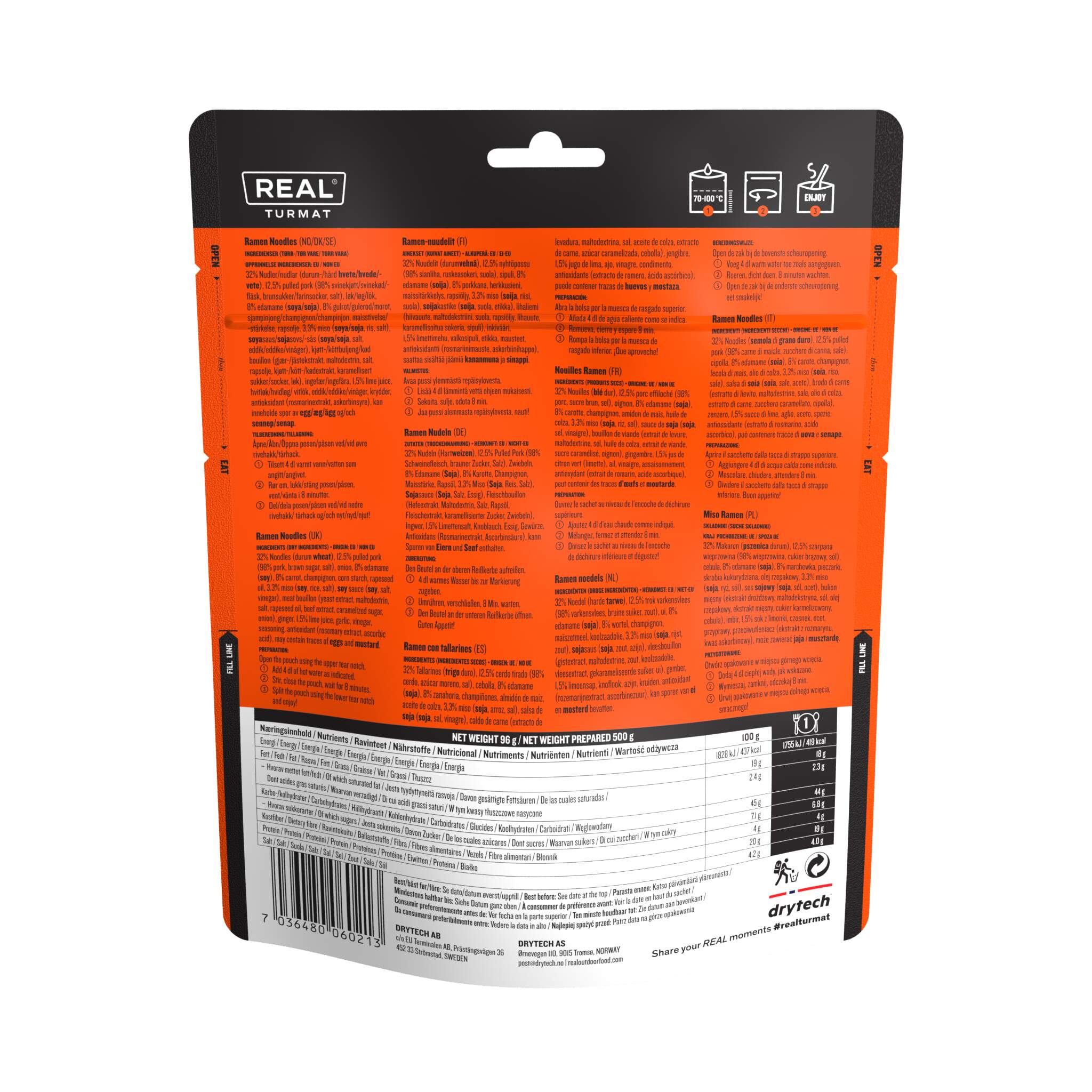 Real Turmat | Ramen med nudler  | Frysetørret mad | 96g - 3