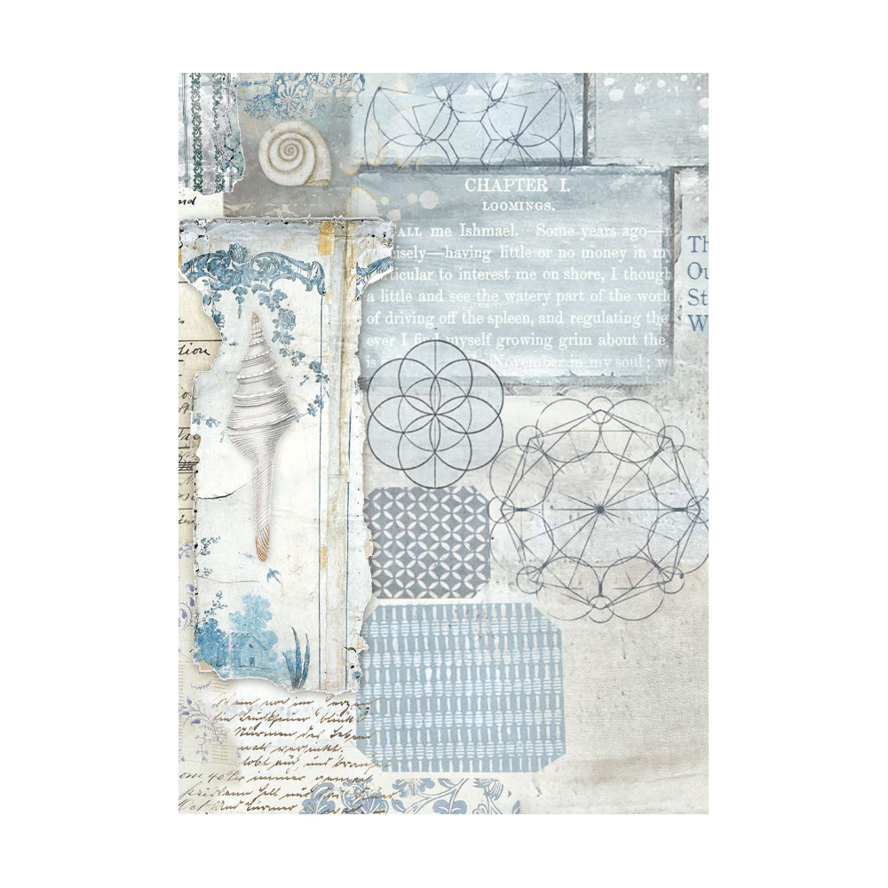 Selection 8 Rice paper A6 backgrounds - Silent Sea - 7