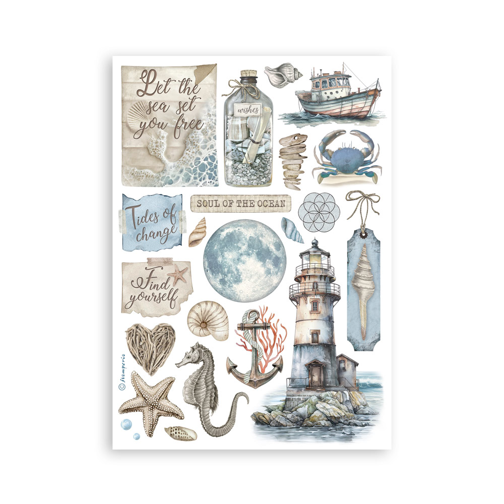 Washi pad 8 sheets A5 - Silent Sea  - 3