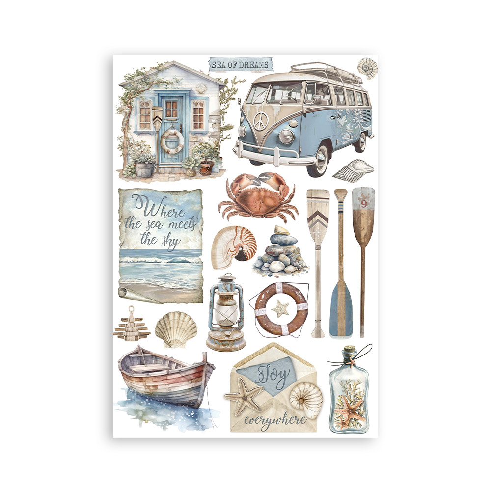 Washi pad 8 sheets A5 - Silent Sea  - 4