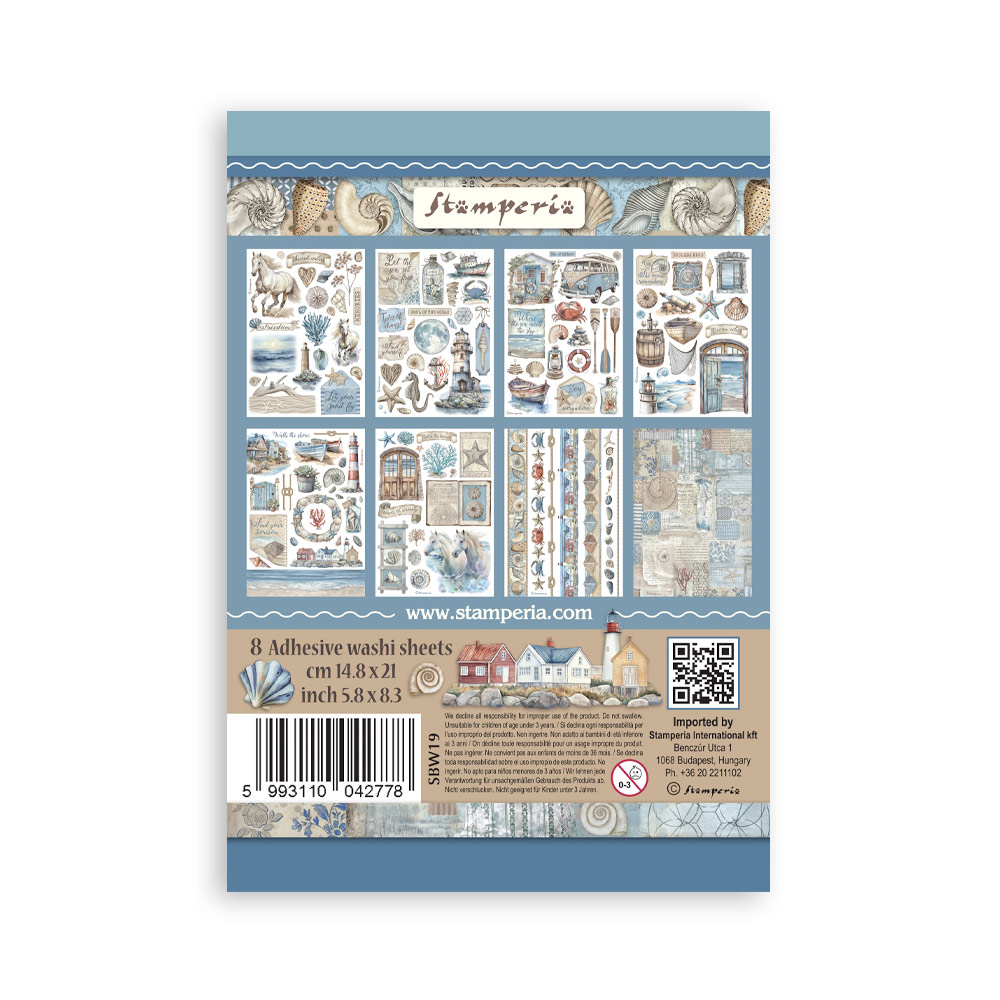 Washi pad 8 sheets A5 - Silent Sea  - 10