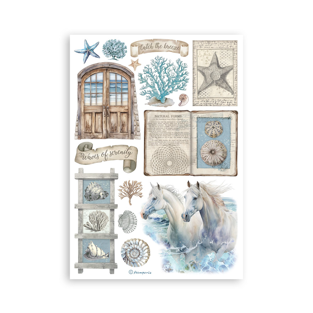 Washi pad 8 sheets A5 - Silent Sea  - 7