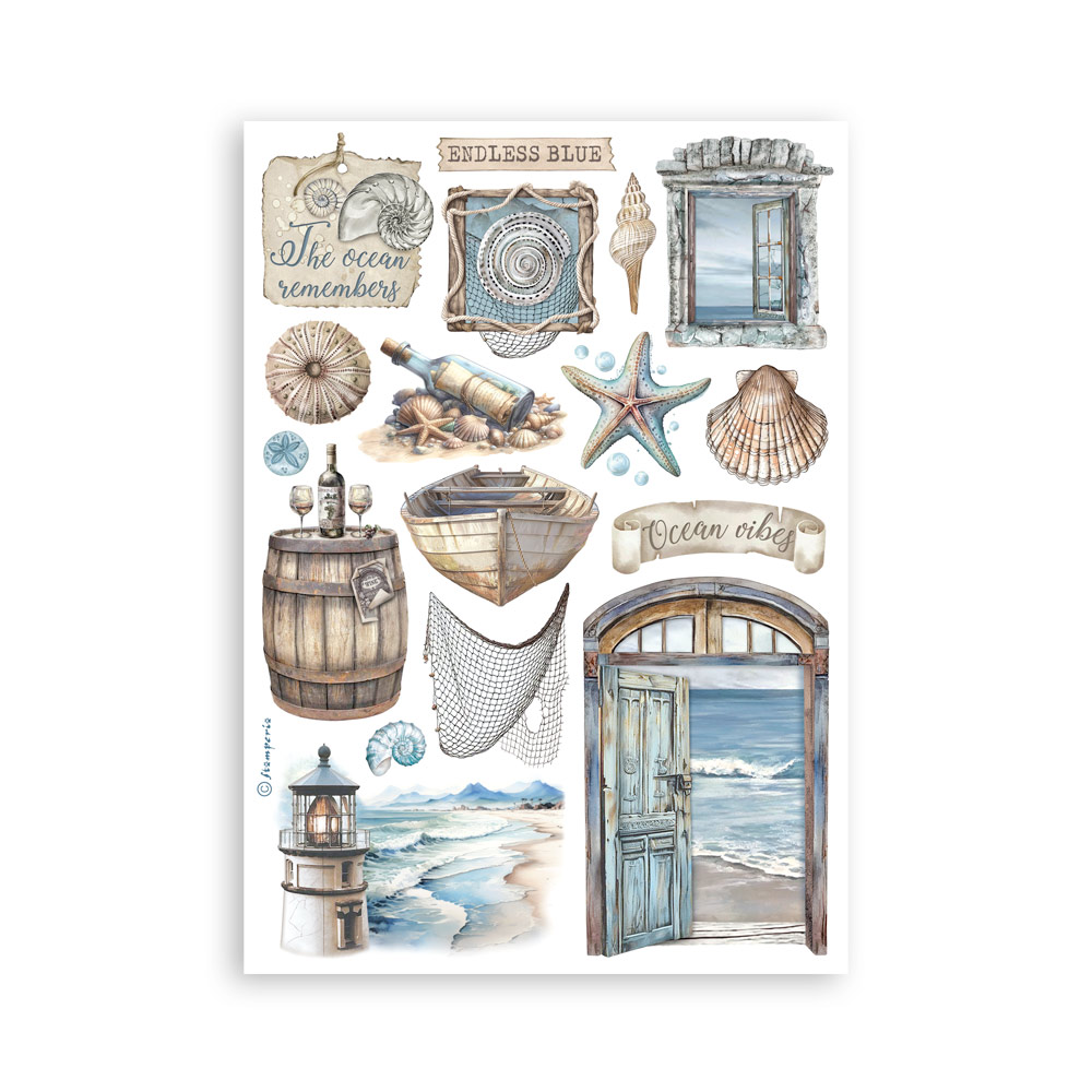 Washi pad 8 sheets A5 - Silent Sea  - 5