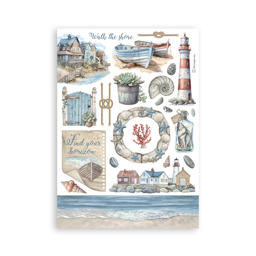Washi pad 8 sheets A5 - Silent Sea  - 6