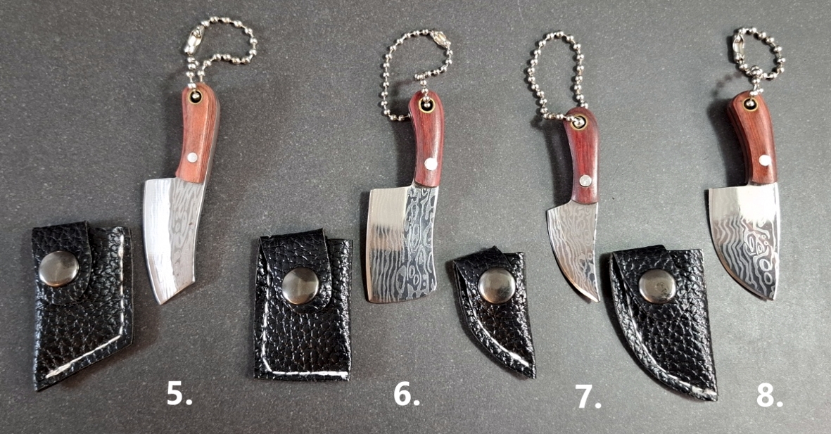 Yxa Kniv Nyckelring - Damask mönster