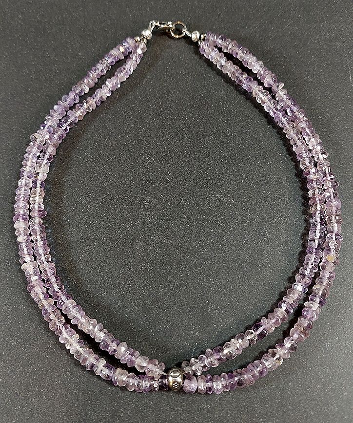 Halsband med Ametist och Silverpärla