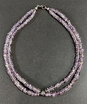 Halsband med Ametist och Silverpärla