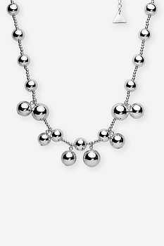 BOW19 Bead Multi Necklace Silver