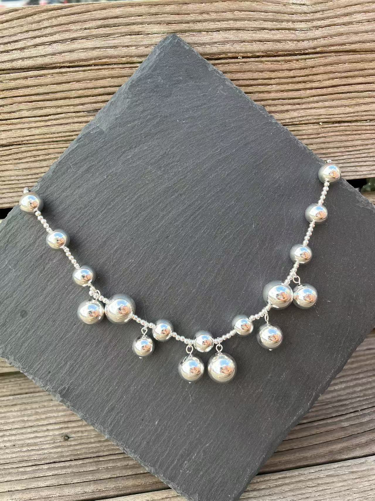 BOW19 Bead Multi Necklace Silver - 2