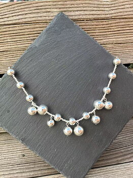 BOW19 Bead Multi Necklace Silver