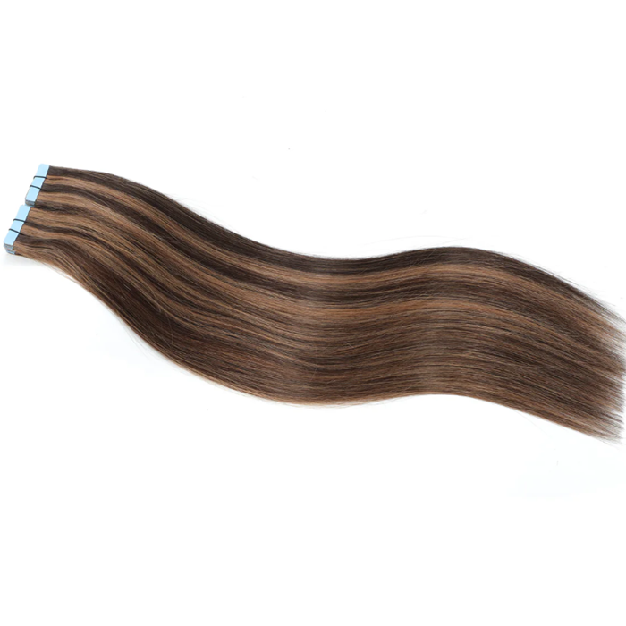 Russian Luxe Line - Tejpextensions - 50 cm - Färg P3/6 (Chestnut Brown/Light Brown PianoMix) - 2