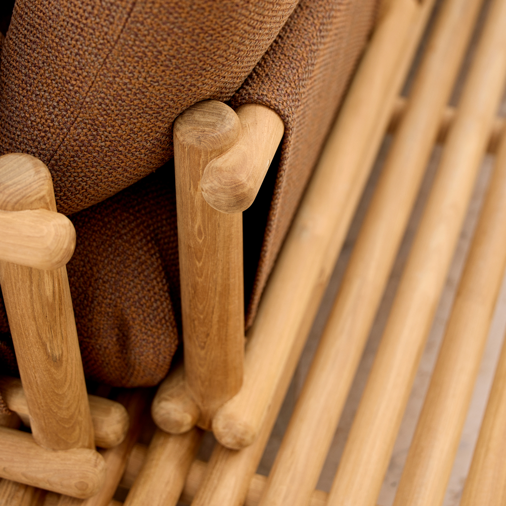 Sticks platform soffa med schäslong, Teak - Cane-Line - 7