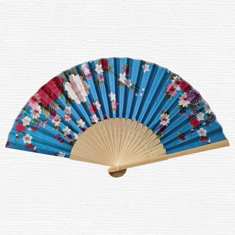 Sun feather Silk with flowers blue
