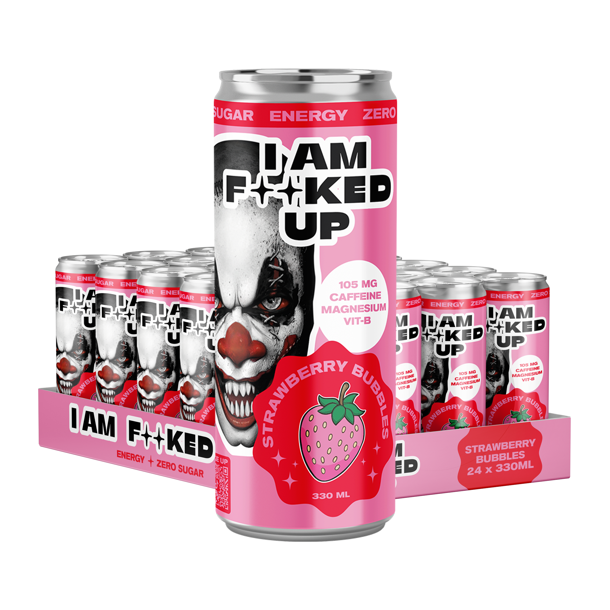 [2för1]  Fucked up RTD - Strawberry Bubbles  - 24x330ml