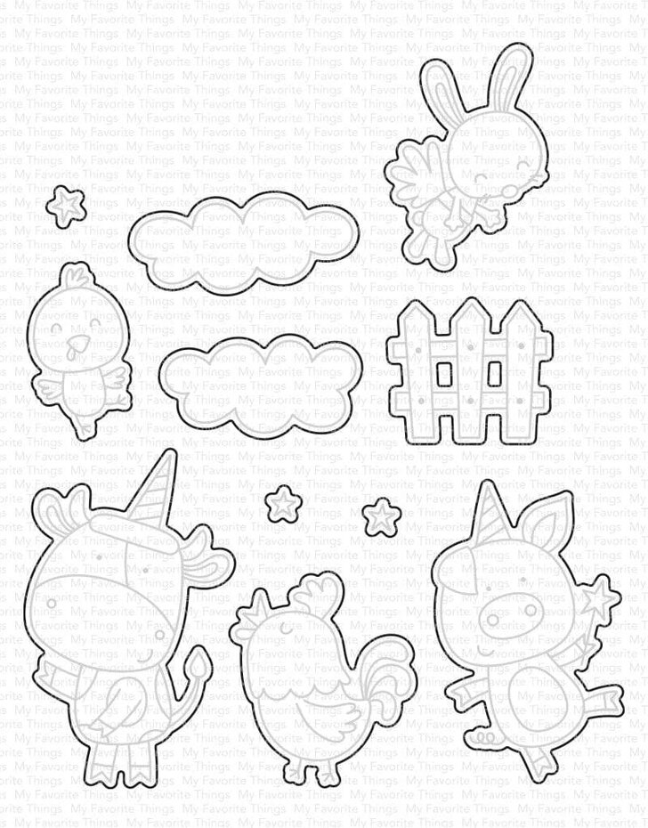 MY FAVORITE THINGS -Barnyard Birthday STAMP & DIE SET - 2