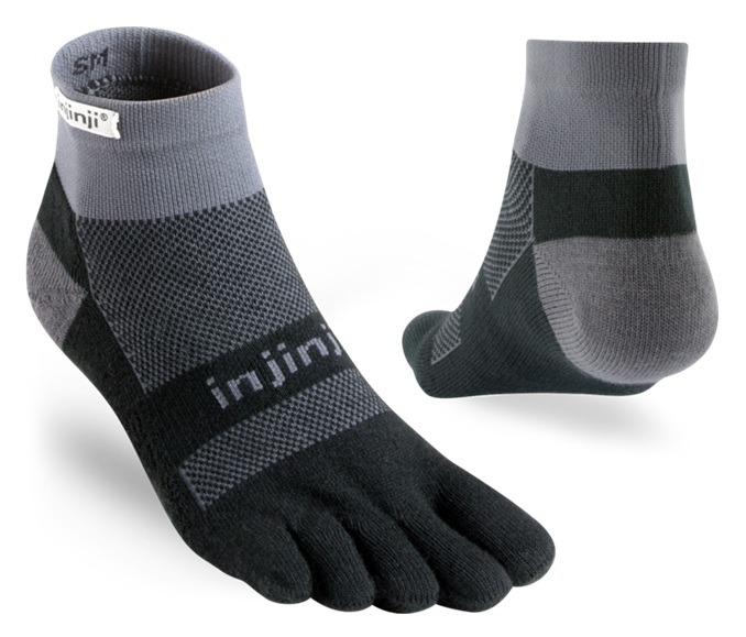 Injinji Run Midweight Mini Crew Black Grey