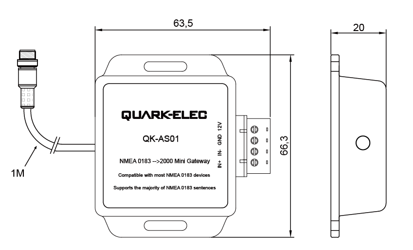 Quark  AS01 Minigateway Omvandlar NMEA0183 till NMEA2000 - 3