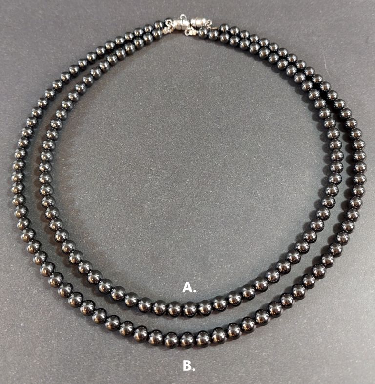 Halsband med Hematit pärlor