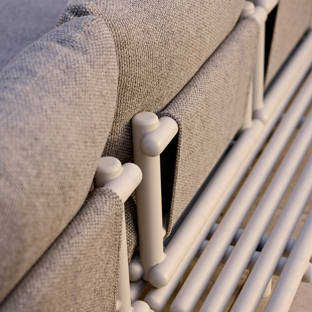 Sticks platform sofa with chaise longue, aluminium - Cane-Line - 10