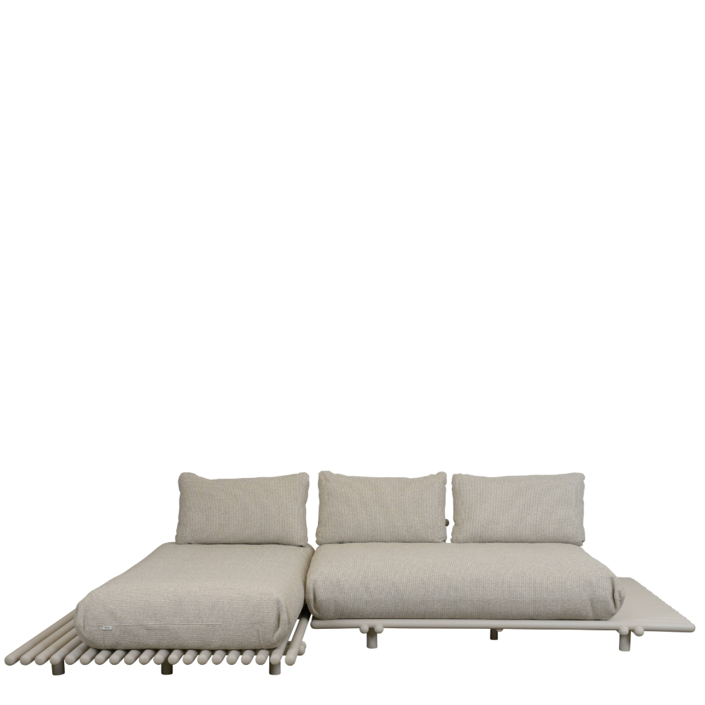 Sticks platform sofa with chaise longue, aluminium - Cane-Line - 5