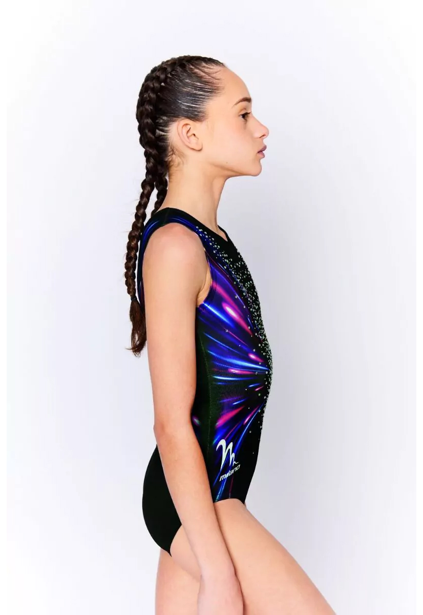 ILLUMINATE - STELLAR FUSION | Blue Pink, Turn og Gymnastikk drakt uten erm i sublimert stohffmed glass stener   - 9