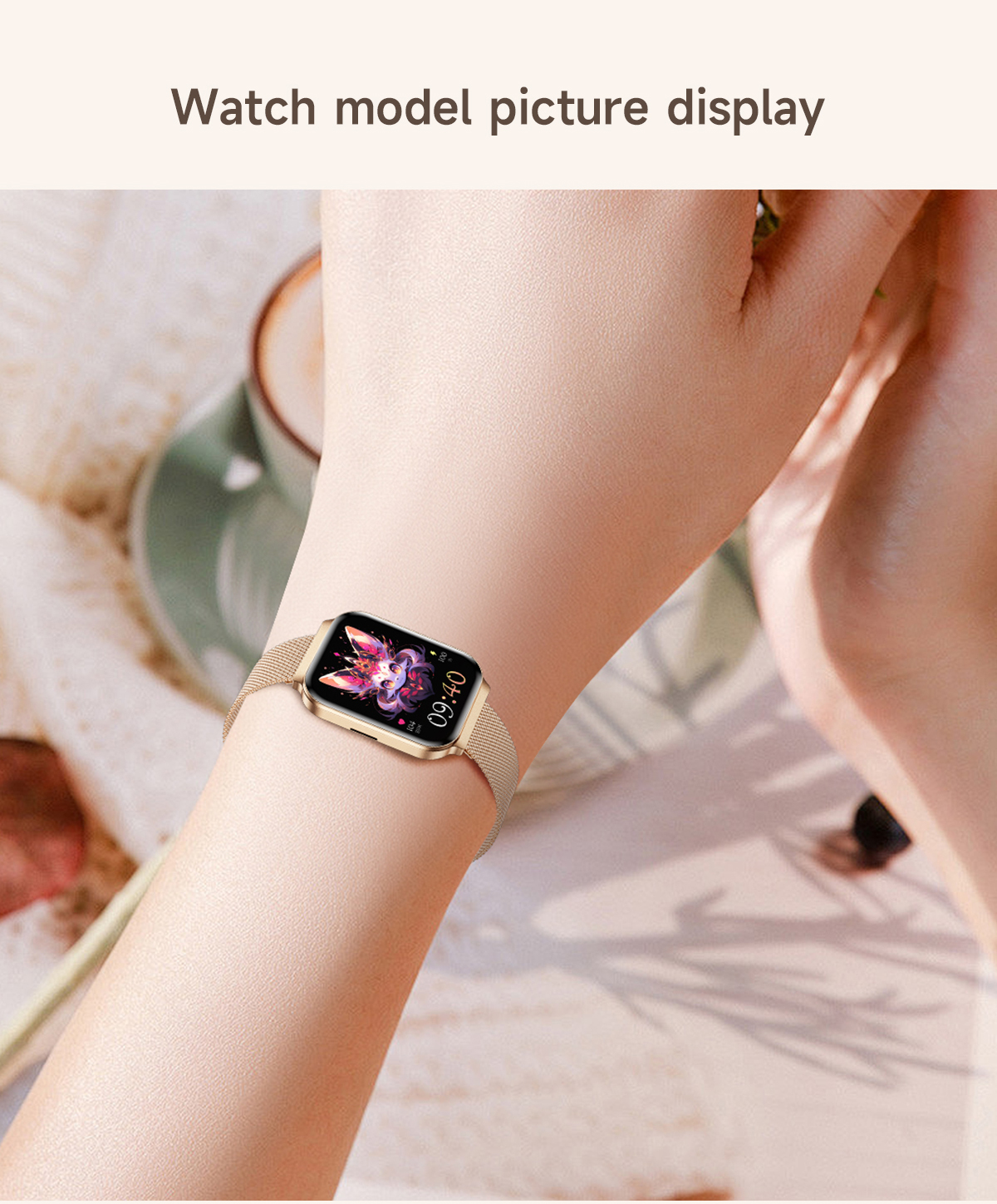 Philippe Palmer Smart Watch LP79 Ultra Thin Gold Mesh - 28