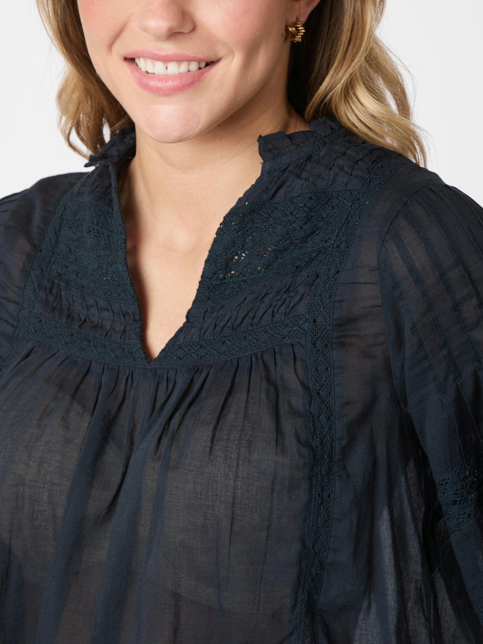 Siama S Voile Blouse Navy - 6