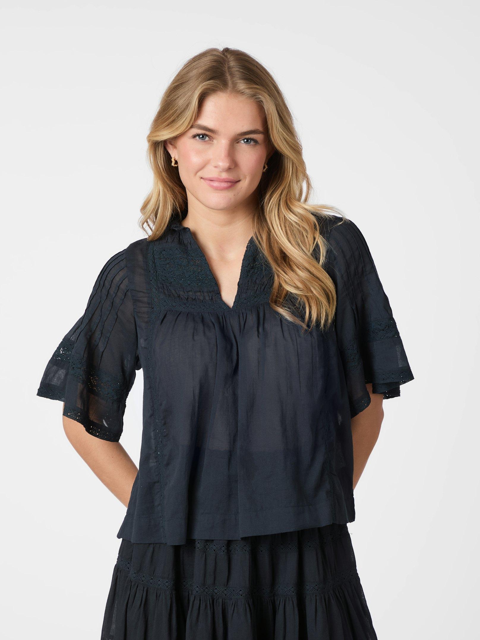 Siama S Voile Blouse Navy - 3