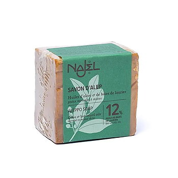 Aleppotvål 12% lagerbärsolja - 180gram