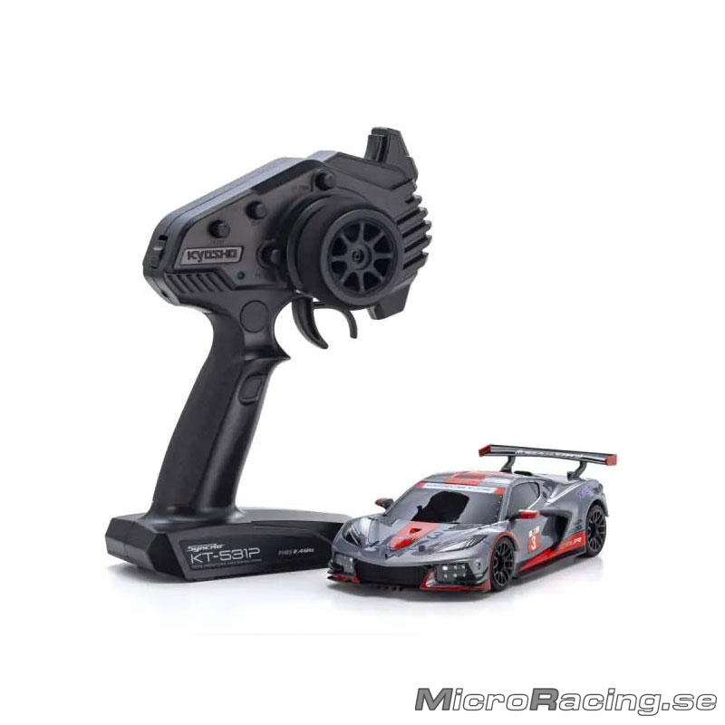KYOSHO - MINI-Z MR04 RWD Corvette C8-R Krom Gun Metallic/Röd - Ready To Run