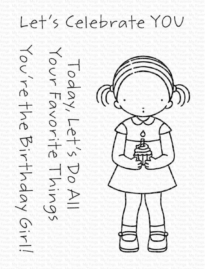MY FAVORITE THINGS  -Sweet Birthday Girl  Stamp& die set