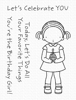 MY FAVORITE THINGS -Sweet Birthday Girl  Stamp & die set