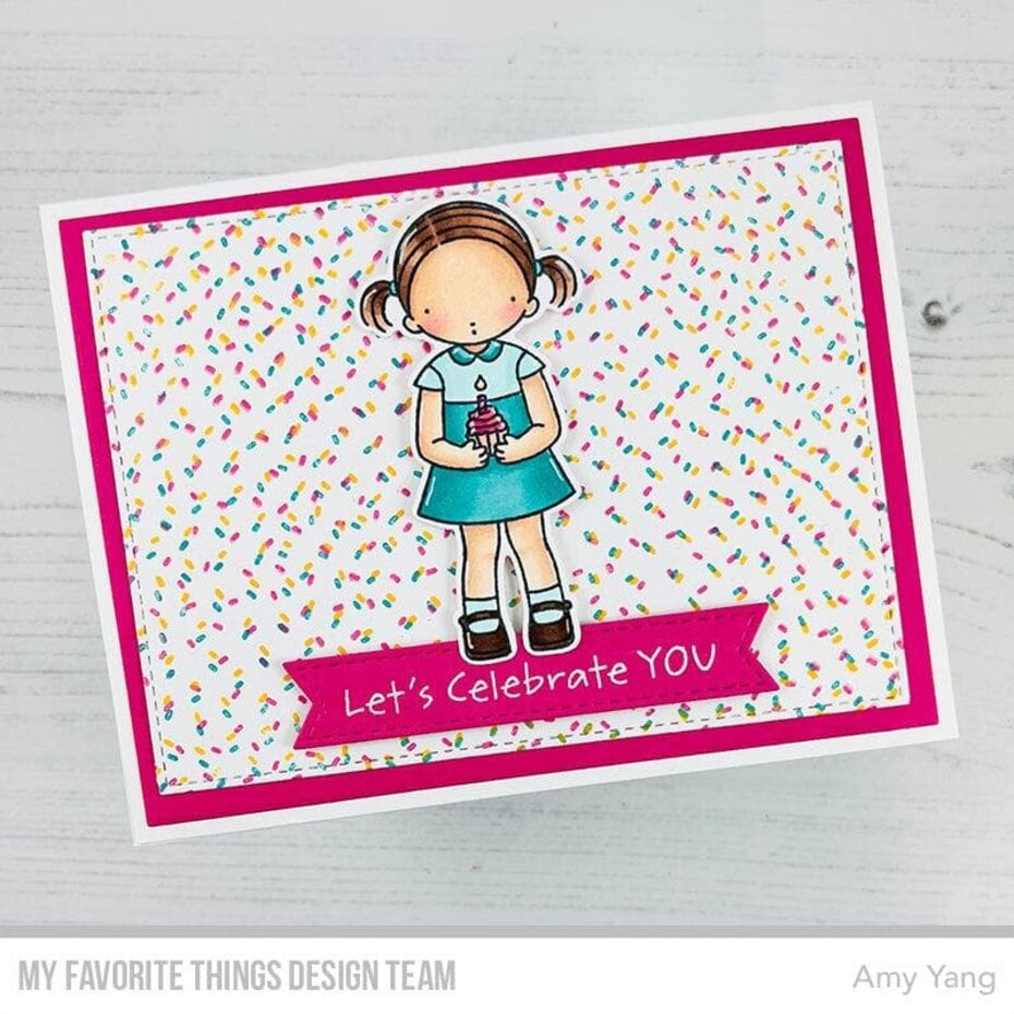 MY FAVORITE THINGS  -Sweet Birthday Girl  Stamp& die set - 4