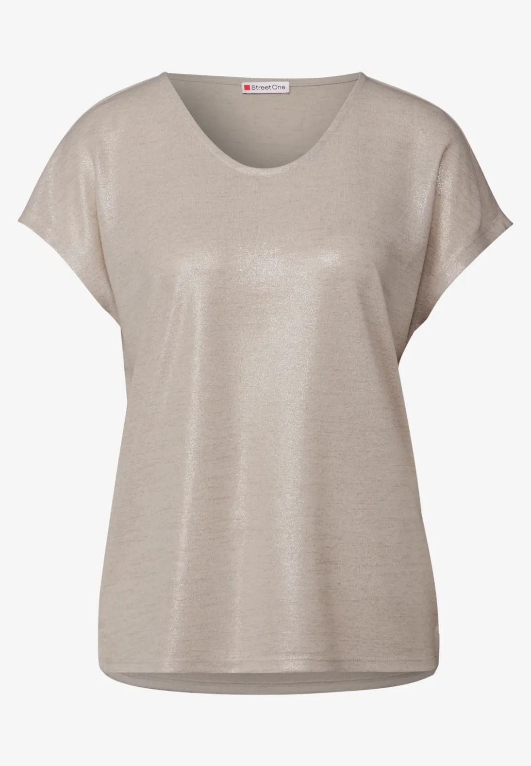 SOL Coated V-neck Shirt - Moonstone Sand - Street One - 4