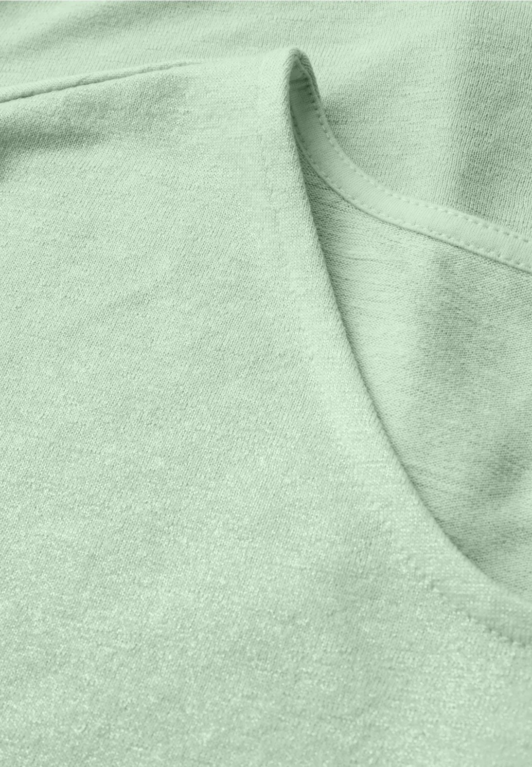 SOL Coated V-neck Shirt - Soft Jade Green - Street One - 5